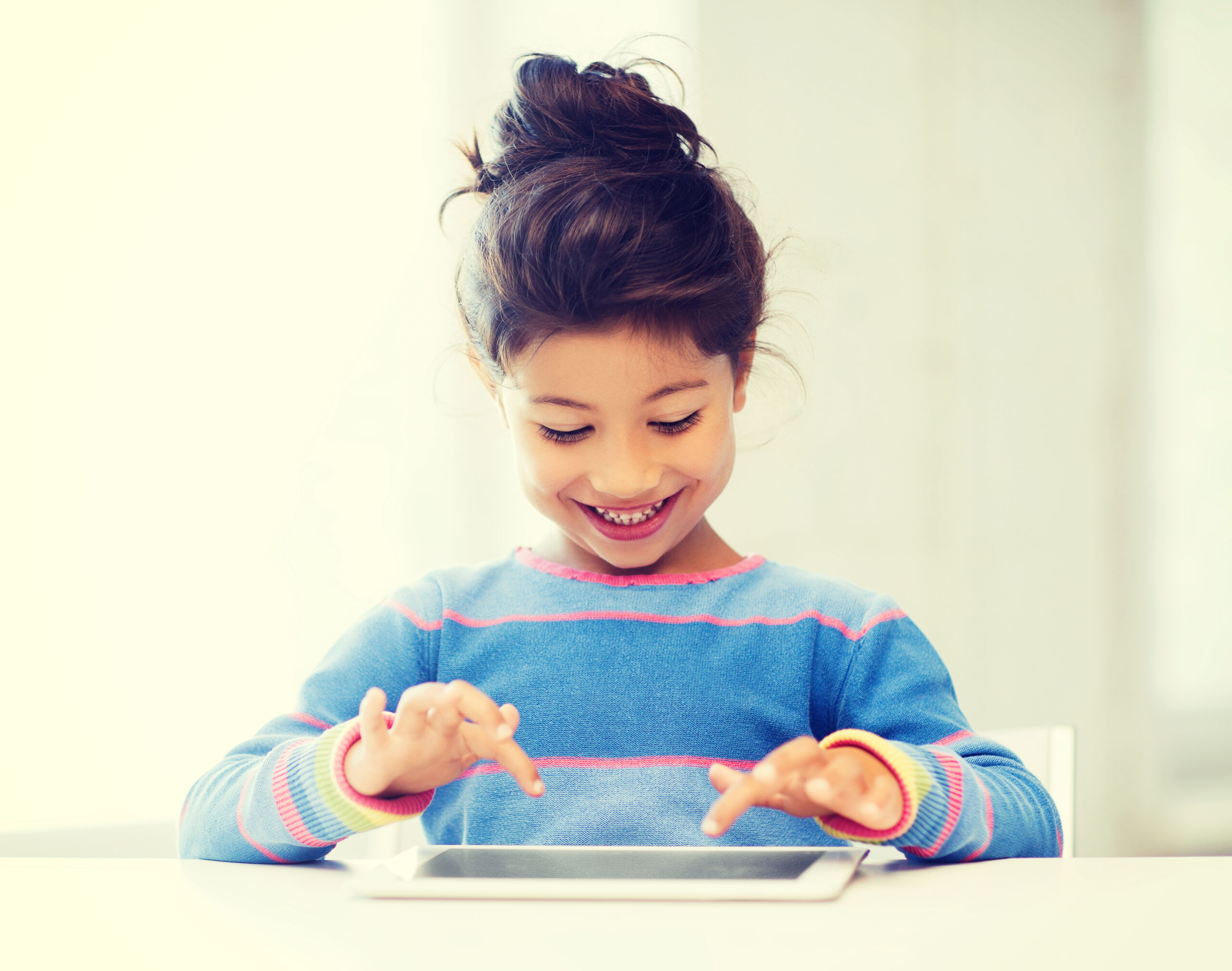 girl with tablet pc at home Digital Citizenship
